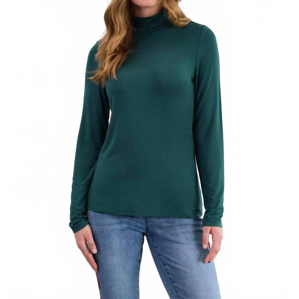 NEW FDJ long-sleeve mock neck top in spruce